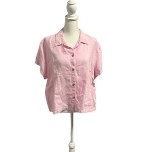 Spirit Pale Pink Short Sleeve Linen Shirt. Size XL. EUC